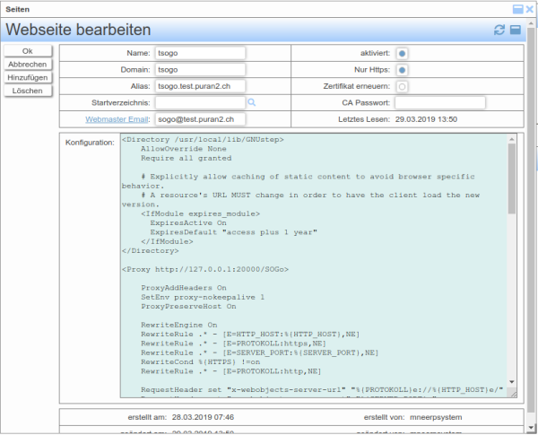 Detailansicht einer Seite